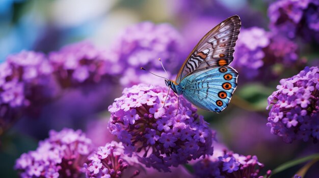 Le papillon violet délicat