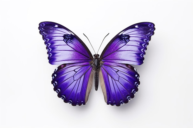 papillon violet isolé sur fond blanc