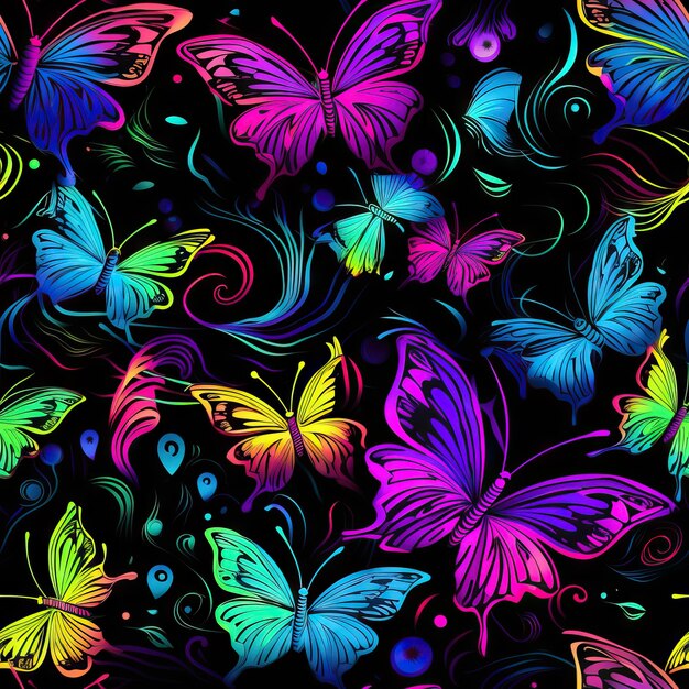 Des papillons arrière-plan sans couture de beaux papillons tropicaux abstraits