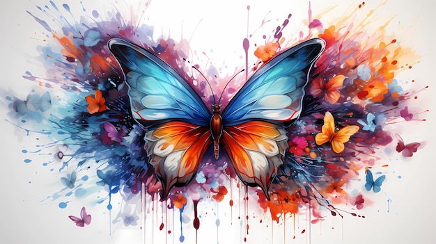 Papillons aux couleurs magiques et fantaisie