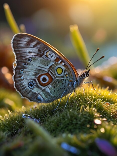 Photo les papillons sur les plantes font face de près