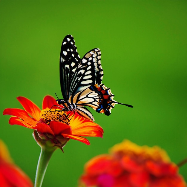 Photo les papillons sucent le miel des fleurs