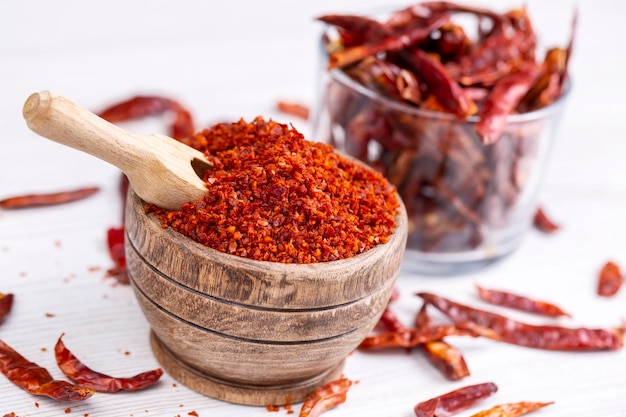 Paprika moulu, piment rouge en poudre, piment sec