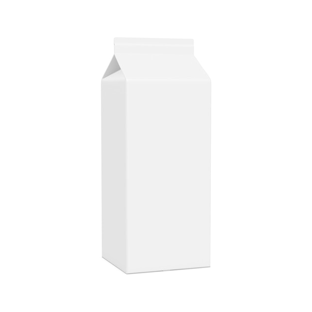 un paquet de lait blanc isolé sur fond blanc