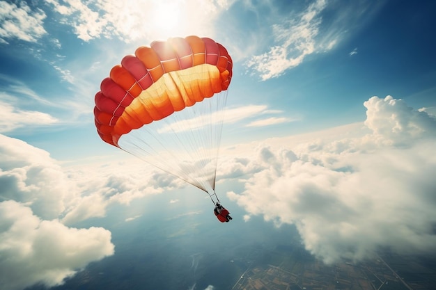 Parachute dans le ciel Ai générative