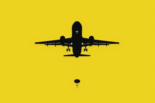 Photo parachutiste sur fond jaune