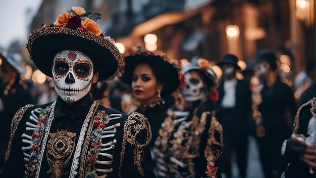 Photo parade du jour des morts à séville, en andalousie, en espagne