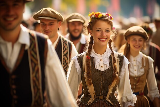 Parade à l'occasion de l'Octoberfest, le plus grand festival folklorique du monde à Munich, en Allemagne