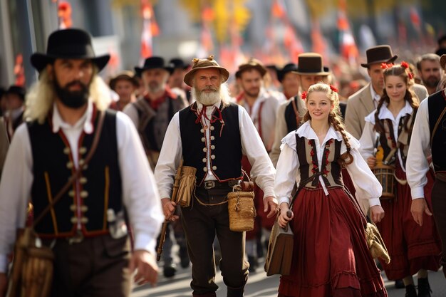 Parade à l'occasion de l'Octoberfest, le plus grand festival folklorique du monde à Munich, en Allemagne