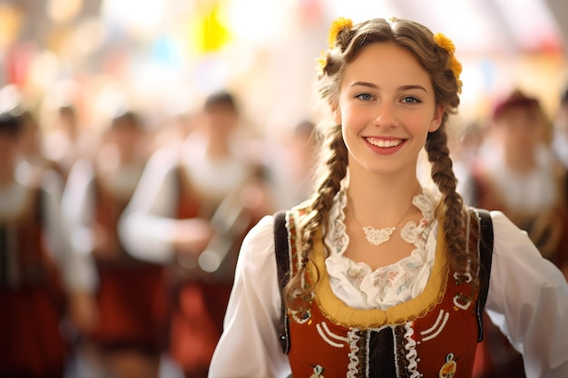 Parade de l'Oktoberfest mettant en vedette des bandes de marche, des chars et des participants en costumes traditionnels