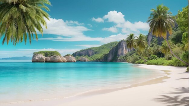 Un paradis de plage tropicale avec des falaises de calcaire