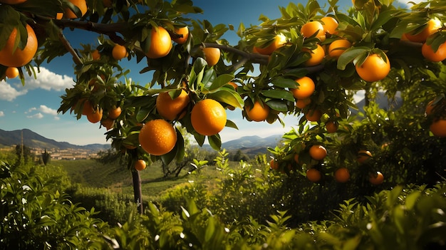 Un paradis pour les oranges du nombril le lieu d'origine