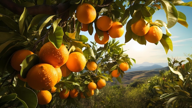 Un paradis pour les oranges du nombril le lieu d'origine