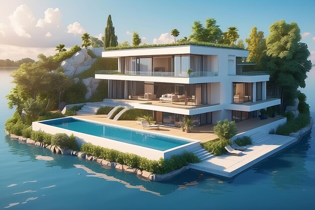 Un paradis de style Une maison de luxe en 3D