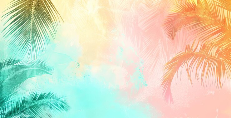 Photo le paradis tropical un fond à gradient pastel