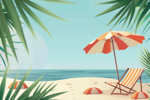 Un paradis tropical de plage d'été vectoriel