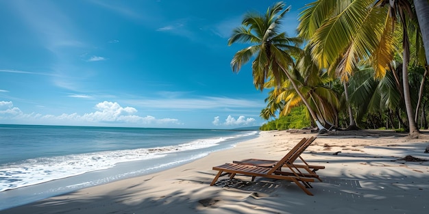 Un paradis tropical vous attend avec le soleil, le sable et la sérénité. Parfait pour des thèmes de vacances invitants.