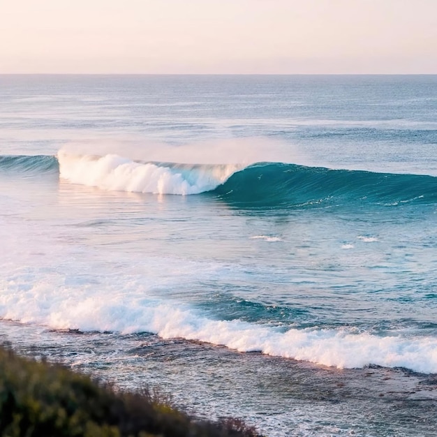 Paradise beach grosses vagues au beau paysage de l'océan bleu