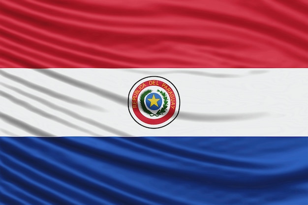 Paraguay drapeau vague gros plan, fond de drapeau national