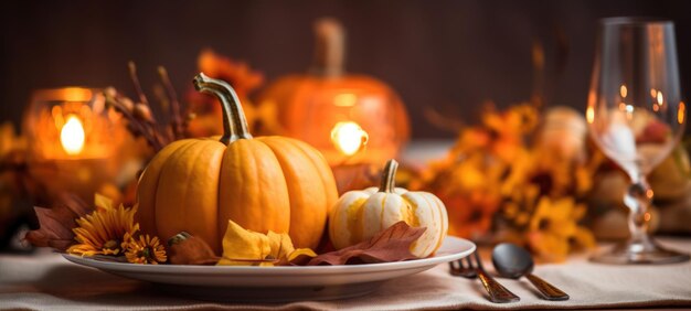 paramètres de table d'automne d'Halloween ai