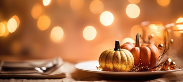 paramètres de table d'automne d'Halloween ai