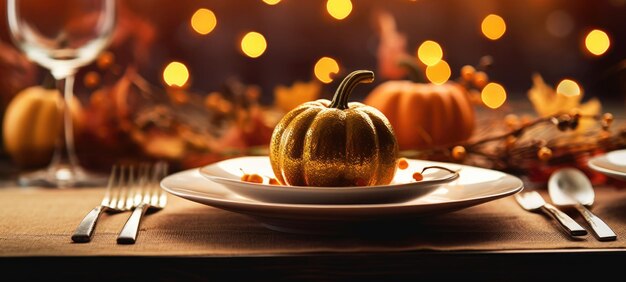 paramètres de table d'automne d'Halloween ai