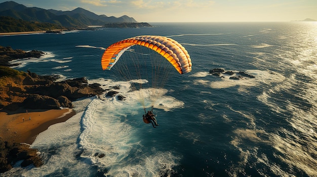 Parapente survolant la mer