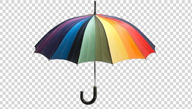 Parapluie aux couleurs de l'arc-en-ciel isolé sur un fond transparent