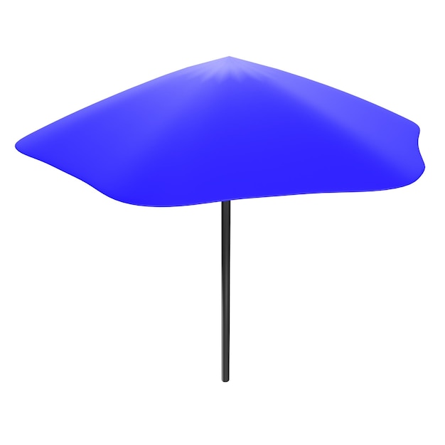 Un parapluie bleu sur fond blanc