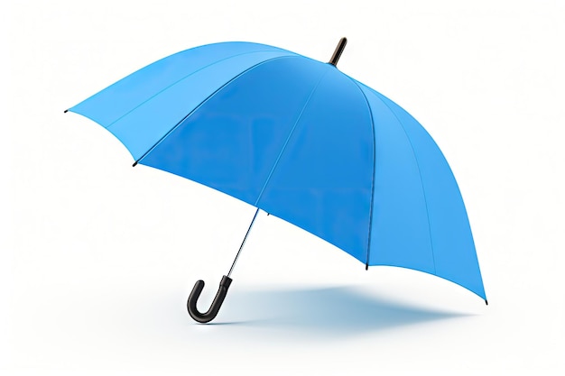 parapluie bleu sur fond blanc