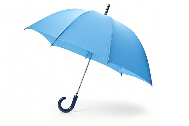 Parapluie bleue sur fond blanc