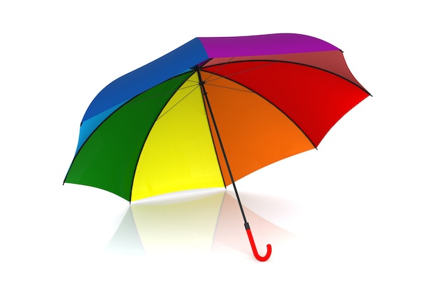 Parapluie de couleur isolé sur fond blanc