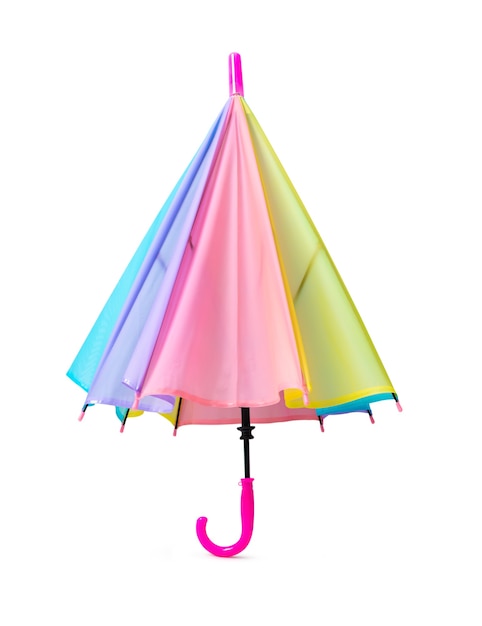 Parapluie de couleurs pastel isolé sur fond blanc