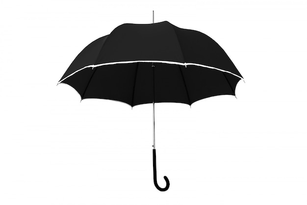 Parapluie noir isolé sur blanc