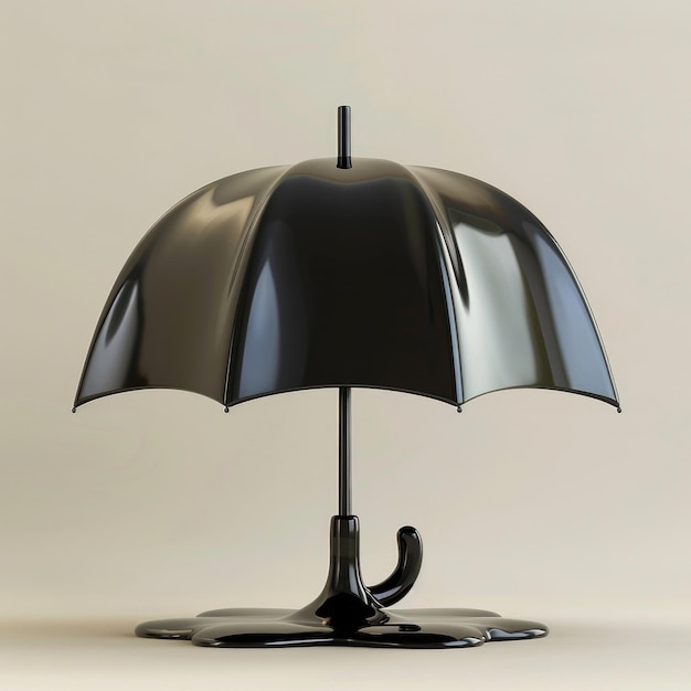 Un parapluie noir sur la table