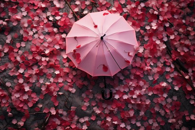 Photo un parapluie rose avec le mot u dessus