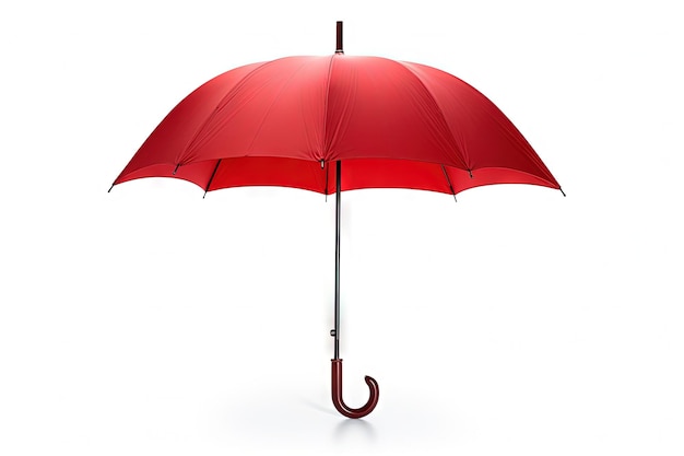 Parapluie rouge sur fond blanc