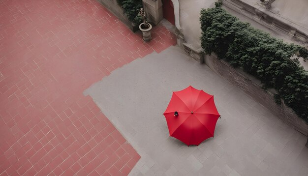 un parapluie rouge avec le mot im dessus