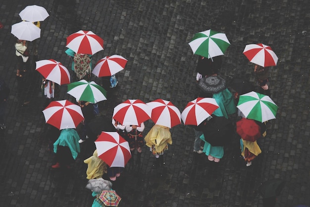 Photo parapluies vues du sommet