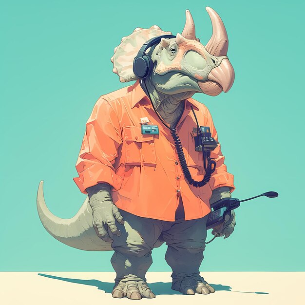 Photo parasaurolophus portant un casque une combinaison unique pour l'inspiration créative