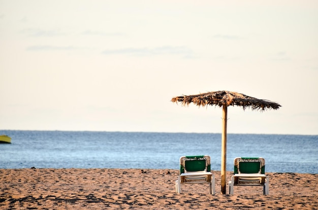 Parasol de plage à Tenerife Canaries Espagne Europe