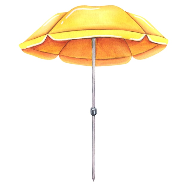 Parasol de plage en tissu jaune pour se protéger du soleil