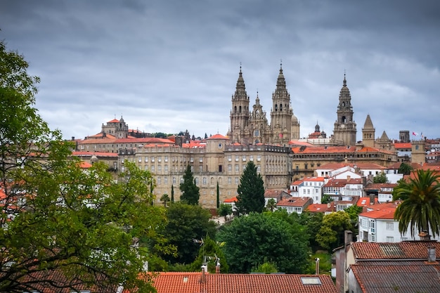 Parc Alameda et vue sur la ville Santiago de Compostela Galice Espagne