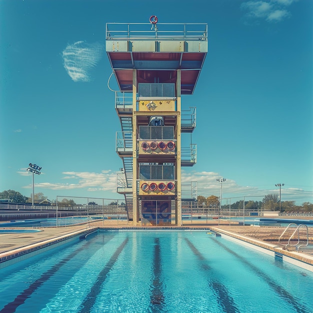 un parc aquatique avec une piscine qui dit kodak