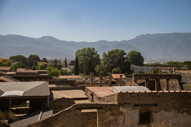 Parc archéologique de Pompéi une immense zone de fouilles à proximité du Vésuve dans le sud de l'Italie Une ancienne ville qui a tragiquement péri sous la lave