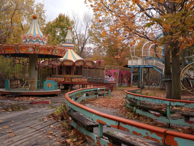 Le parc d'attractions abandonné fait écho au rire.