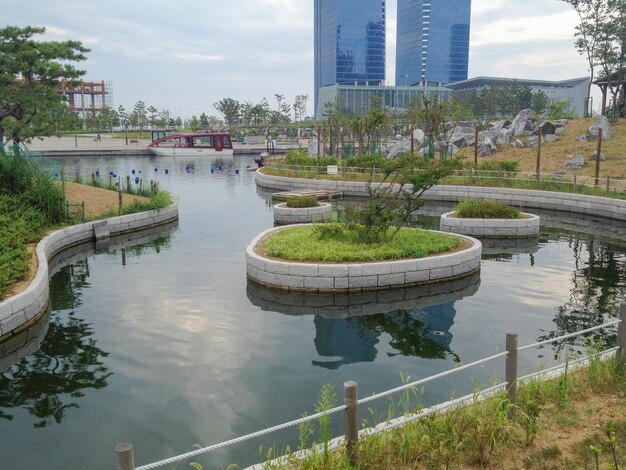 Photo le parc central de songdo en corée du sud