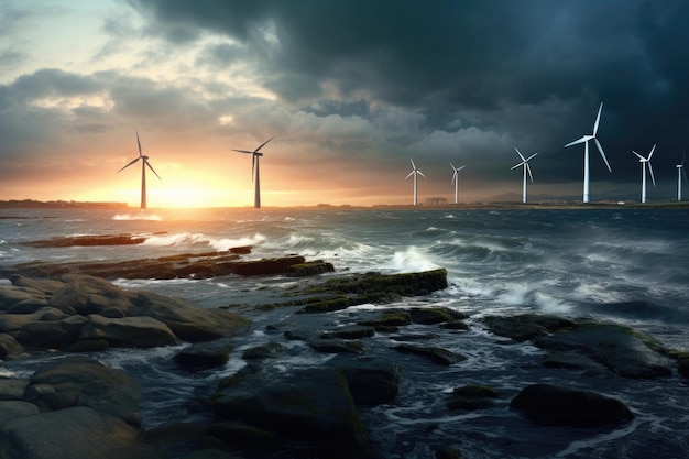 Parc éolien offshore Éoliennes en mer Développement des énergies renouvelables