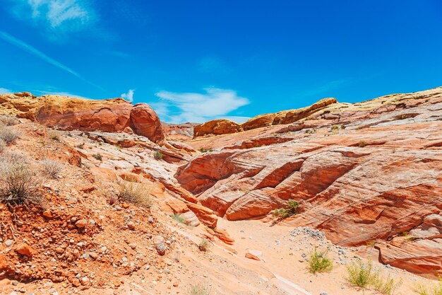 Photo le parc d'état de la vallée du feu dans le nevada, aux états-unis