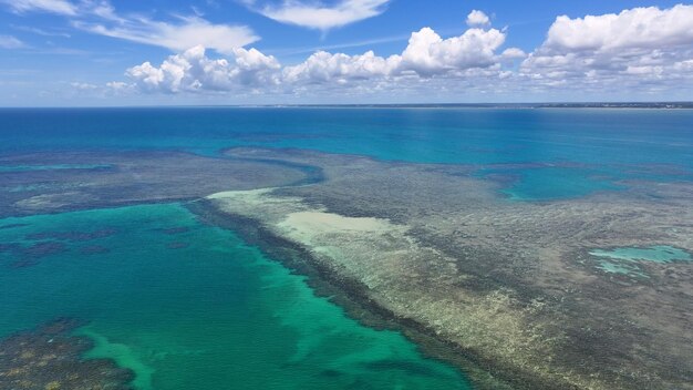 Photo parc marin de recife de fora à porto seguro bahia au brésil côte de la découverte